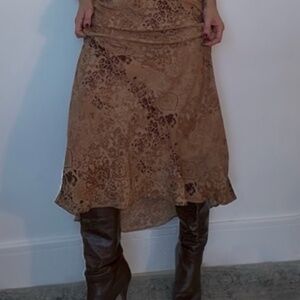 JKLA California Vintage Maxi Skirt XL – Boho Paisley Animal Print Y2K Festival